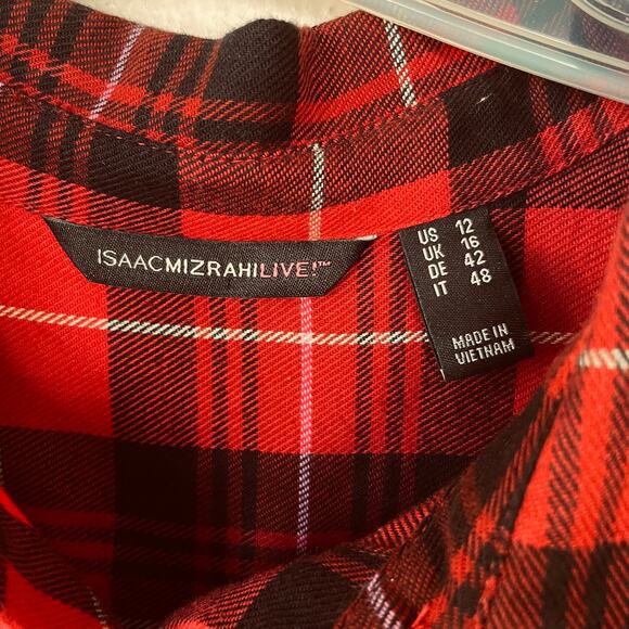 Isaac Mizrahi Size 1X Buffalo check buttondown shirt - Picture 2 of 8